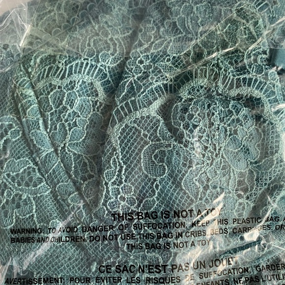 Victoria's Secret Runaway Teal VERY SEXY Wicked La Fleur Open Back Babydoll Set - Picture 7 of 7